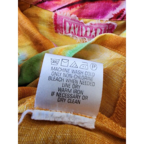 David Dart Vintage Linen Floral Blouse MOP Buttons Size Large - Picture 9 of 9